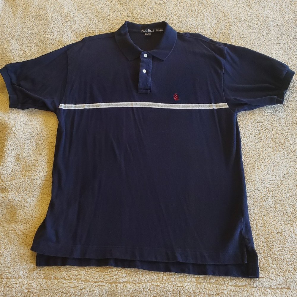 Nautica Men's Polo Style Navy Shirt, Size XXL